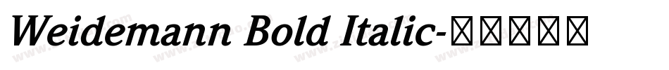 Weidemann Bold Italic字体转换